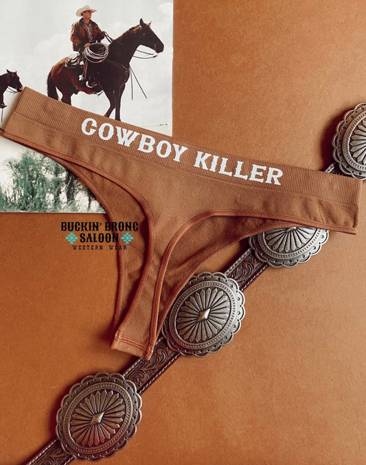 Cowboy Killer Brown Western Thong