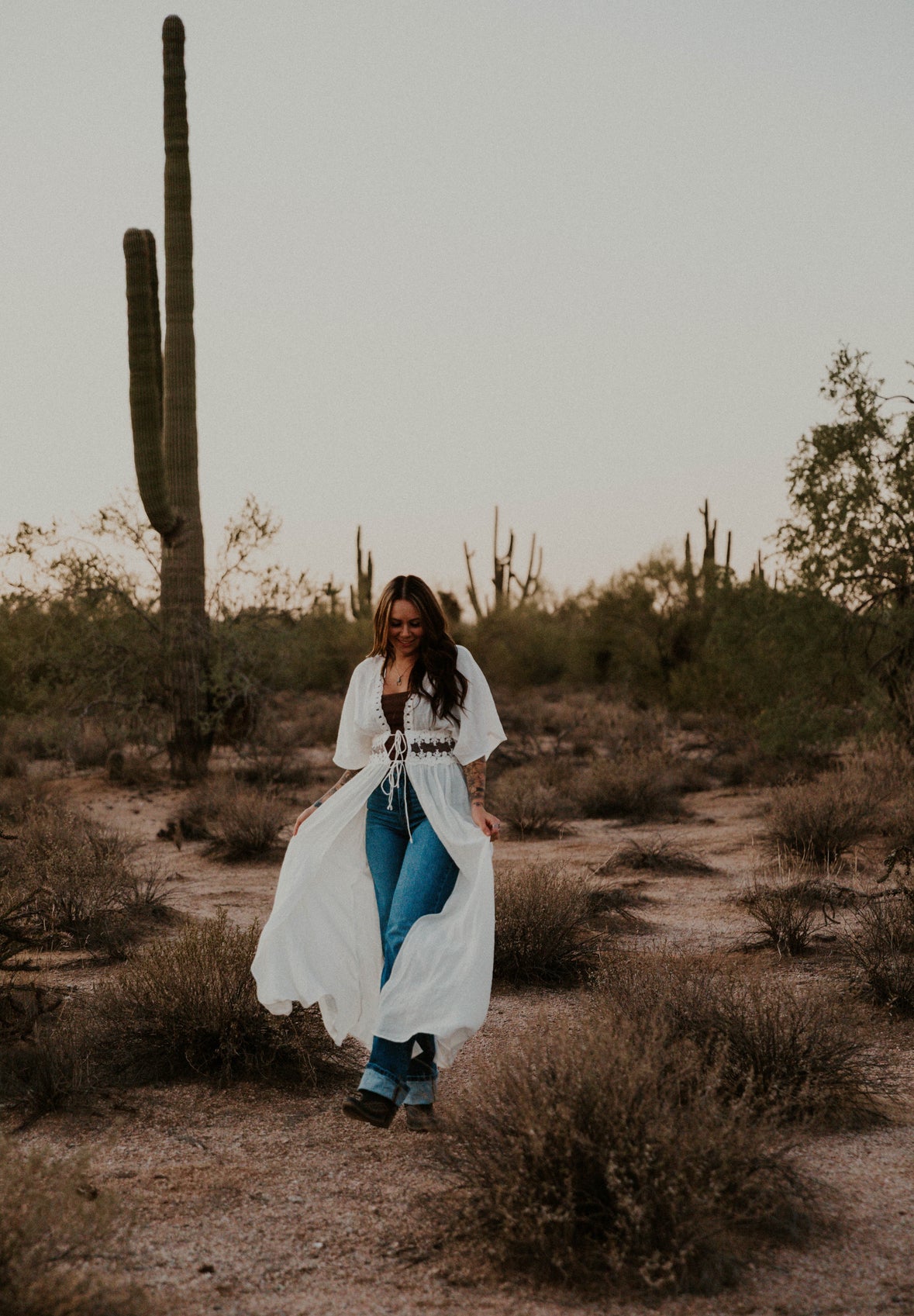 Boho Breeze Lace Long Duster