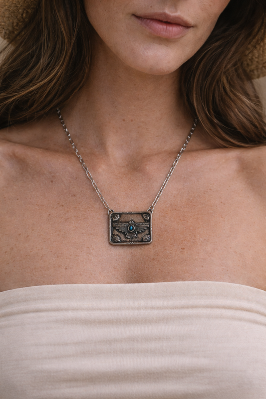 Western Thunderbird Metal Plate Necklace