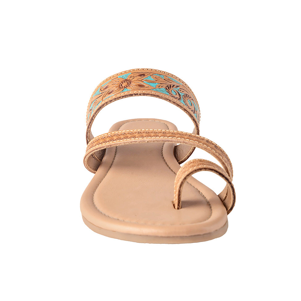 Handtooled Leather Slides