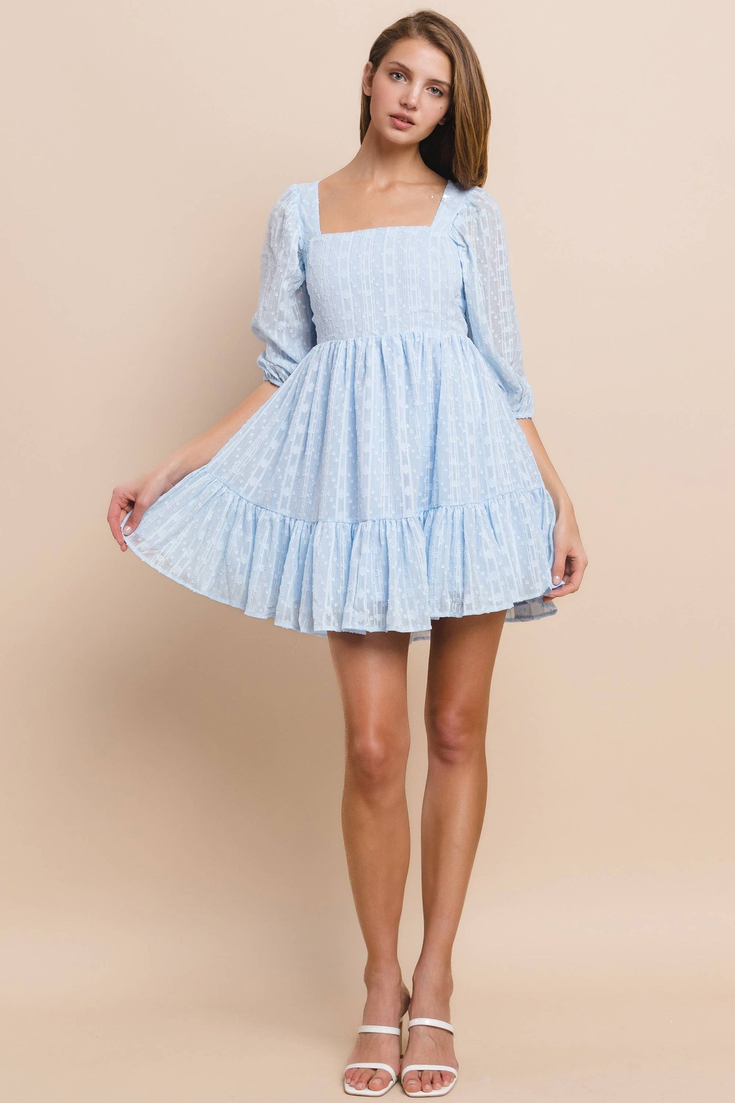 Something Blue Mini Babydoll Dress