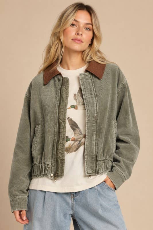 Kesha Corduroy Bomber Jacket