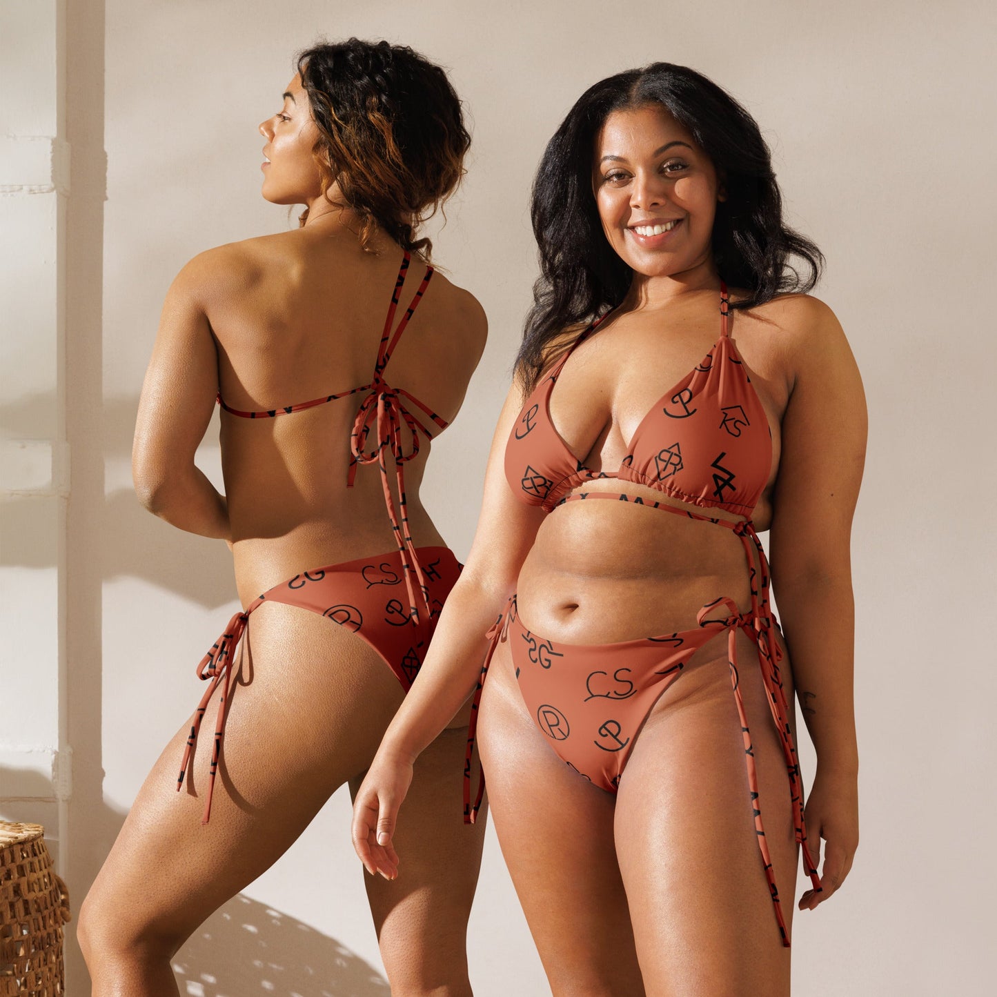 Brown Cattle Brand String Bikini