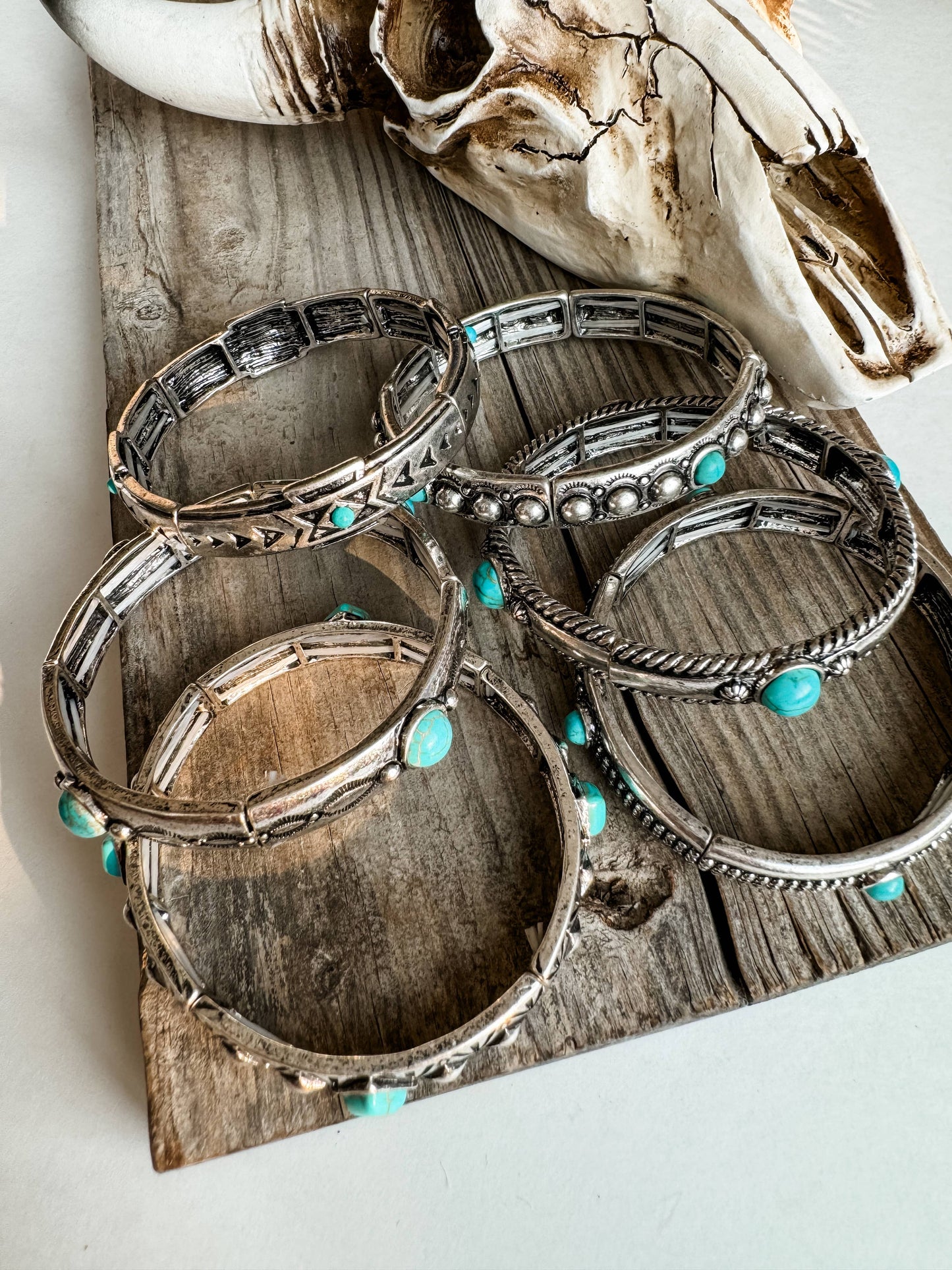 Western Metal Stretch Bangle Bracelet