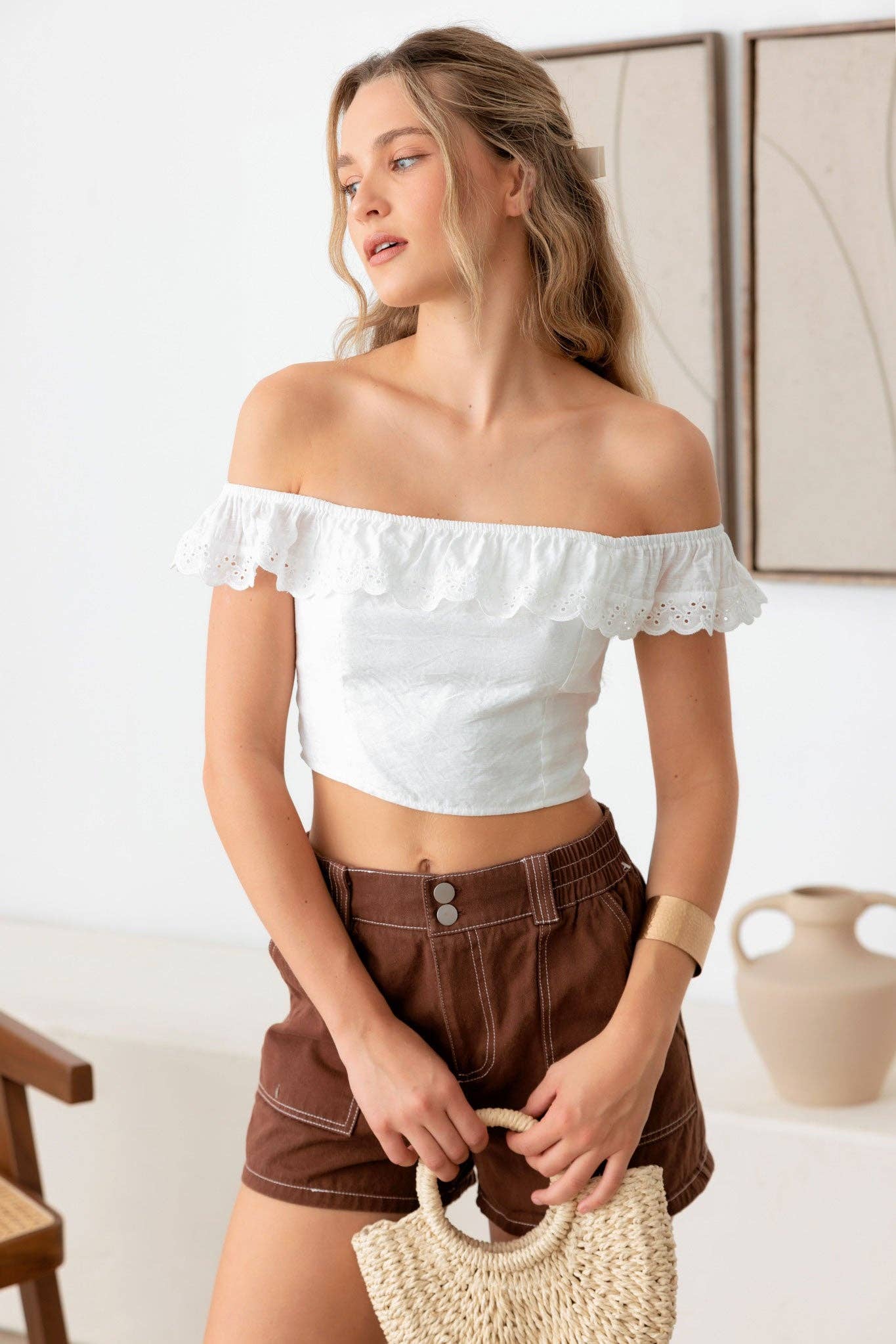 Liv Lace Trim Crop Top