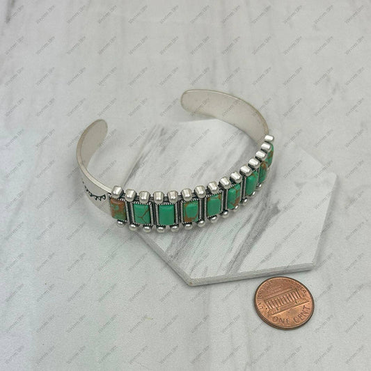 Turquoise Stone Western Conch Bracelet