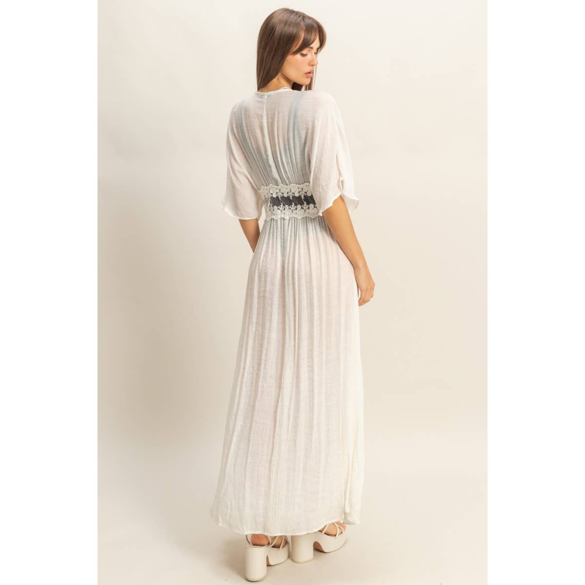 Boho Breeze Lace Long Duster