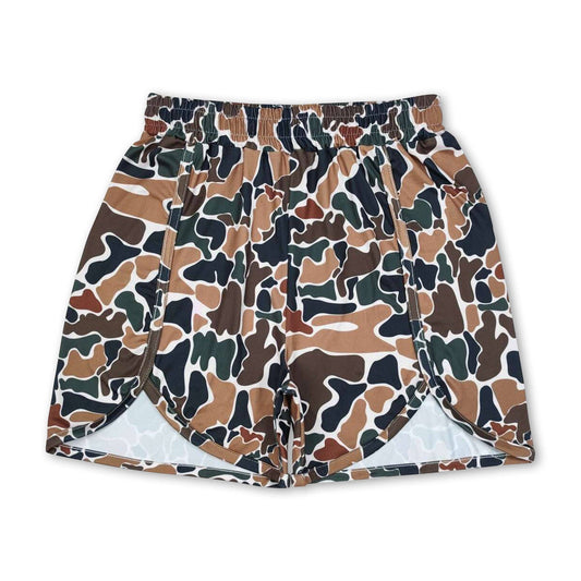 Khaki Camo Workout Shorts