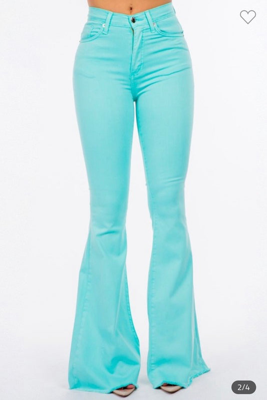 Tayah's Bell Bottoms In Teal