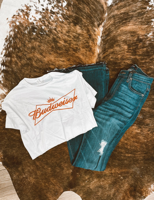 Budweiser Distressed Crop Top