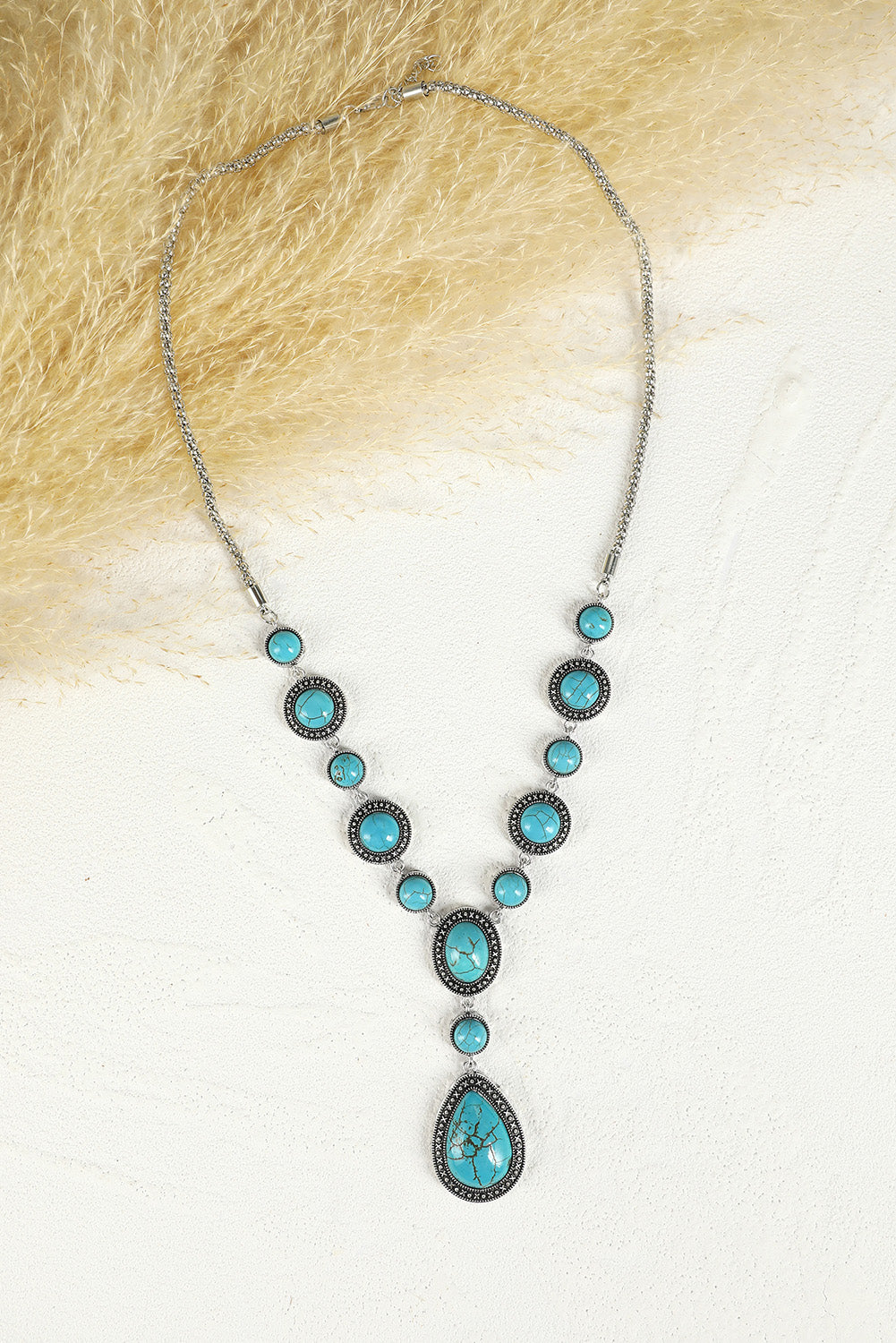 Turquoise Water Drop Charm Necklace