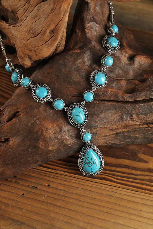 Turquoise Water Drop Charm Necklace