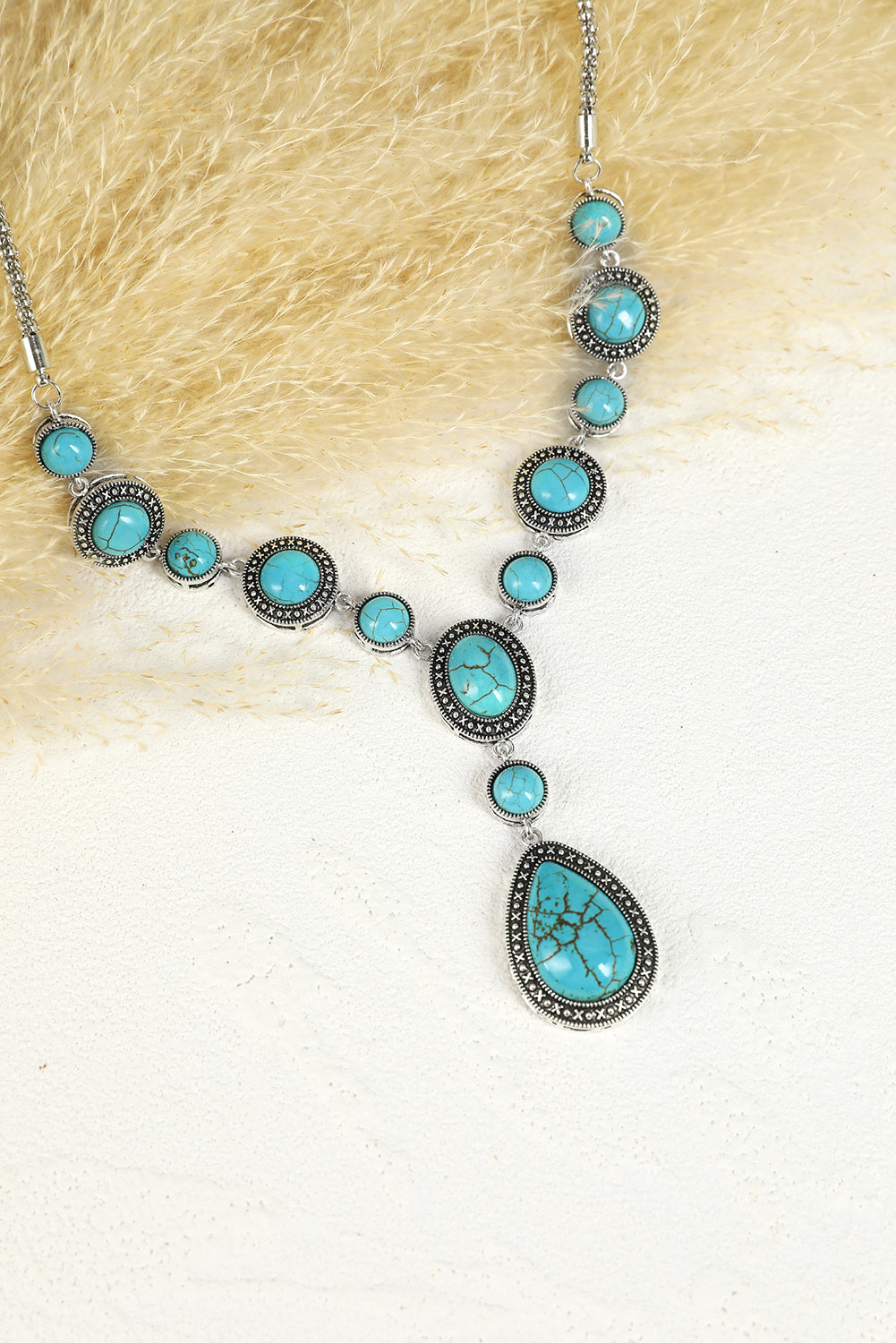 Turquoise Water Drop Charm Necklace