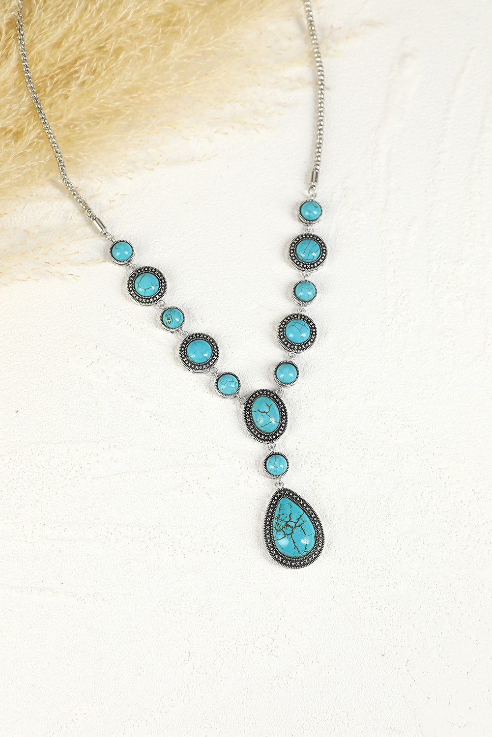 Turquoise Water Drop Charm Necklace